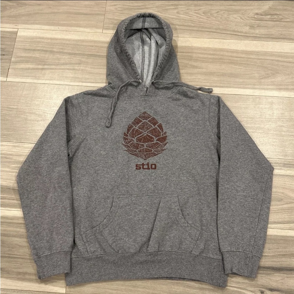 STIO Whiebark Pinecone Hoodie Sweatshirt Women's Small Grey